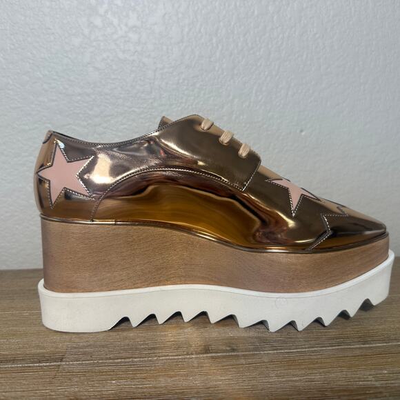 Stella McCartney Elyse Rose Gold Star Platforms, Glam Rock, EU size 39, US 9 - Picture 6 of 15